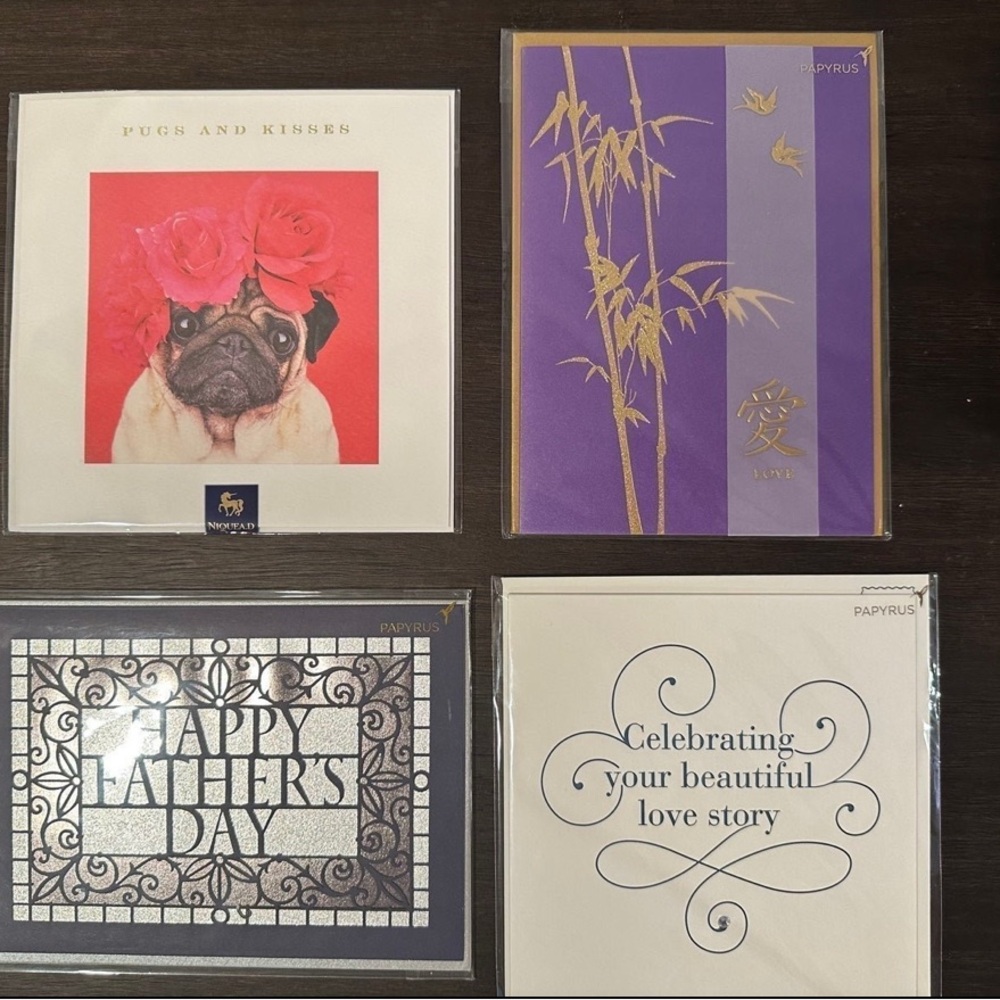4 Papyrus Greeting Cards - Love General Father